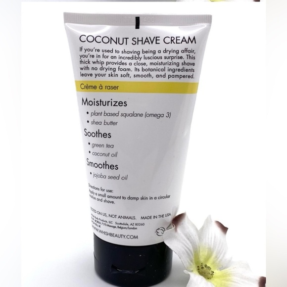NEW UNOPENED Whish Nourishing Shave Coconut Cream ~ SEALED ~ Natural - Picture 5 of 12